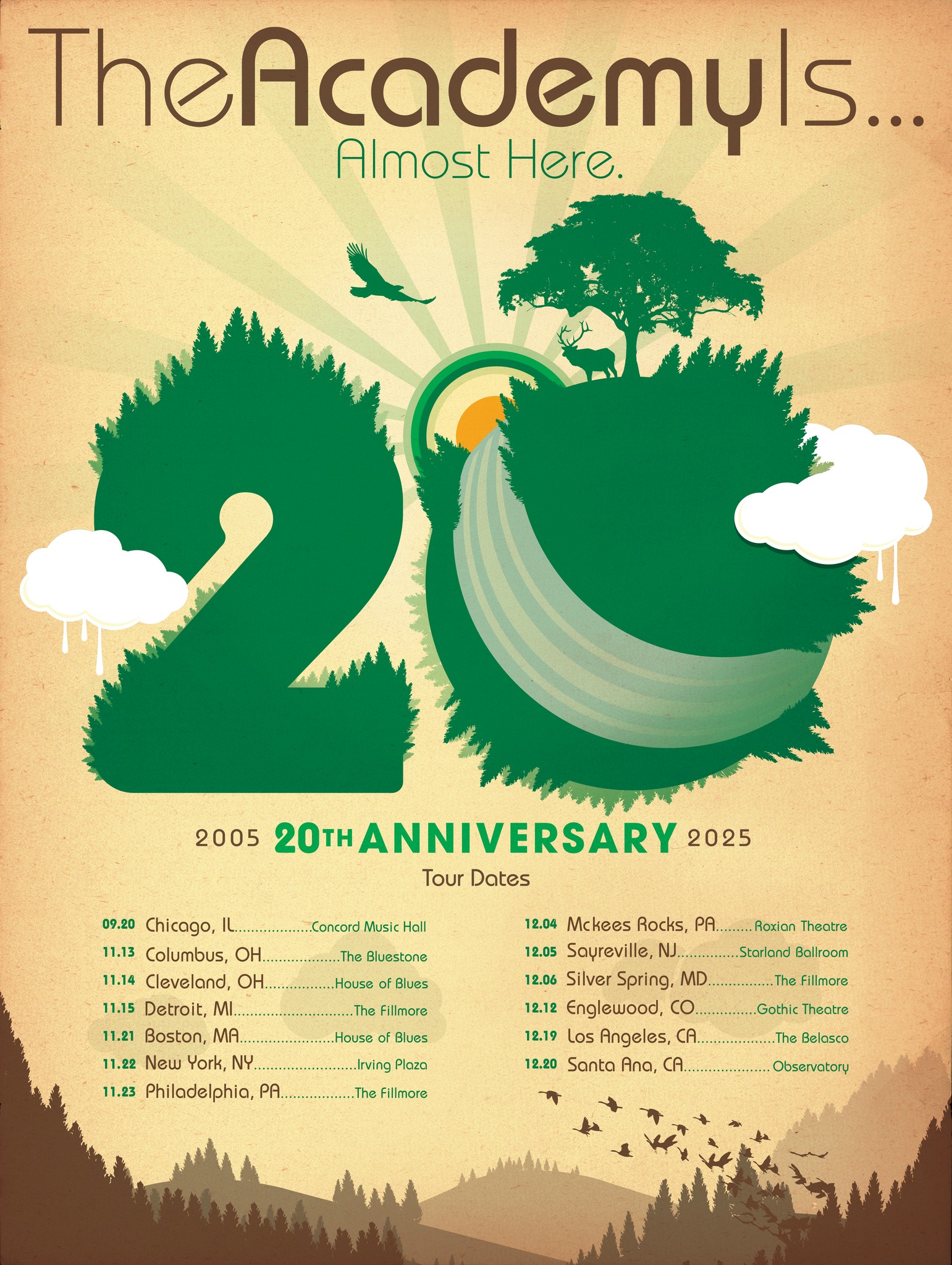 The Academy Is... Almost Here. 20th Anniversary Tour Poster 2025
